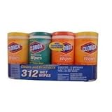 Clorox, 1 fresh scent, 2 lemon fresh,1 orange scent, kills cold & Flu viruses 78 wipes ea 7'x8' 1 lb7.3 oz total 312 wipes