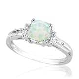 Created Opal and Diamond Ring