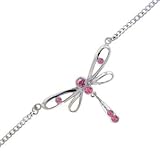 Passion Pink DRAGONFLY Jeweled BACK Belly Chain
