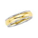 14K Two-Tone Gold Comfort Fit Wedding Band For Men and Women - Sizes 5 - 12.5