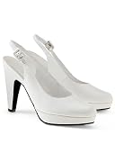 Slingback platform pump