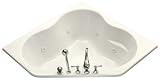 KOHLER K-1154-H-96 5454 Corner Whirlpool, Biscuit