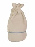Blue Ric Rac Design Baby Utility/Diaper Draw String Bag in Small French Waffle Weave