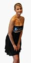 Bandeauxkleid mit Pailletten Schwarz Silber