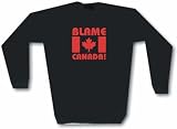BLAME CANADA Maple Leaf Flag Logo Men's Sweat Shirt XXL-Black