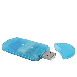 Memory Stick Pro / Pro Duo Memory Card to USB 2.0 Adapter, Clear Blue