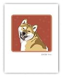 Paper Russells PAGNC680 Grrreen Single Note Card - Shiba Inu