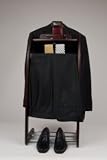 Smartek ST-90E Solid Wood Clothes Valet Stand (Espresso Color), Great Gift for Husband, Dad,