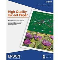 Epson High-Quality Inkjet Paper, Letter Size, Bright White, 100 Sheets (S041111)