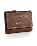 Fossil Womens Leather Coin Purse - Pop Stitch Key Coin Purse (Color: Espresso)