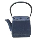 Blue Square Tetsubin Cast Iron Teapot 26 Oz Capacity