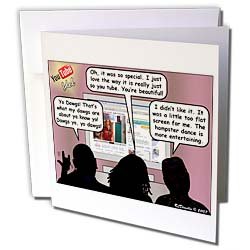 Rich Diesslins Funny General - Editorial Cartoons - Editorial Cartoon about YouTube Music - Greeting Cards-6 Greeting Cards with envelopes