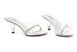 3 Inch Heel Sexy High Heel Shoe Clear Mule With Rhinestones