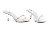 3 Inch Heel Sexy High Heel Shoe Clear Mule With Rhinestones