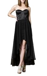 Strapless Polyester/Spandex High-Low-Hem  Dress