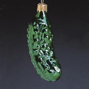 HAND BLOWN OLD WORLD GLASS PICKLE ORNAMENT –