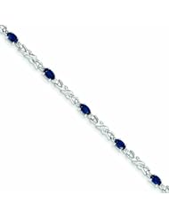 Genuine 14K White Gold White Gold With Diamond And Sapphire Gemstone Bracelet 4 Grams Of Gold 100% Satisfaction Guaranteed.