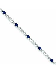 2.8 Carat 14K White Gold w/ Diamond and Sapphire Gemstone Bracelet