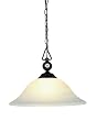 Landmark 190-P-BK-G1 Designer Classics 1-Light Billiard Light, 14-Inch, Matte Black with White Faux Alabaster Glass Shade