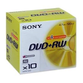 Sony DPW 120A - 10 x DVD+RW - 4.7 GB 1x - 4x - jewel Case - storage media