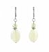 Earrings - E340 - Genuine New Jade Gemstone and Fire Polished Glass Beads ~ Oval