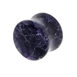 9/16 Inches Gauge FLUORITE Natural Stone Double Flare Plug