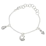Universal Trends P08217 - Barbapapa Bettelarmband, versilbert mit 3 Anh&auml;ngern