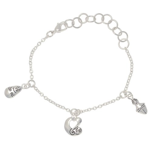 Plastoy Universal Trends P08217 - Barbapapa Bettelarmband, versilbert mit 3 Anh&auml;ngern