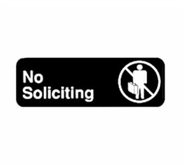 Information 3 X 9 ADA Sign With Symbol - No Soliciting