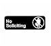 Information Sign W/Symbol, ''No Soliciting''