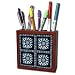 Jaclinart Garden Flowers Floral Daisies Stripes Petals - Four rich blue striped flowers with blue and green flower petal border - Tile Pen Holders-5 inch tile pen holder
