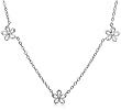 Sterling Silver Flower Necklace, 17