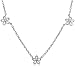 Sterling Silver Flower Necklace, 17