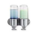 simplehuman Stainless Steel Wall-Mount Pumps, Twin Shampoo & Soap Dispenser