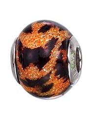 Zable Leopard Murano Glass Sterling Silver Charm