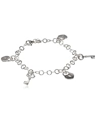 By Joy Jewelry Sterling Silver Charm Bracelet, 7.6"
