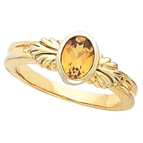 14K Yellow Gold Citrine Ring
