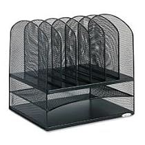 Safco Mesh Desk Organizer with Two Horizontal and Six Upright Sections (3255BL)
