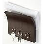 Letter Holder and Magnetic Key Rack - Espresso