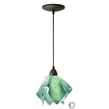Radiance Flame Pendant with Seafoam Green Shade Size
