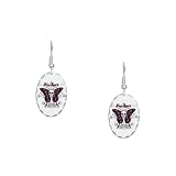 Earring Oval Charm Butterfly Skull Free Spirit Wild Child