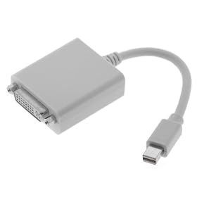 Premium White Mini DisplayPort to DVI Female Adapter Cable for Apple Macbook