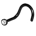 Black Bioplast Crystal Swarovski Nose Screw Ring