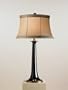 Currey and Company 6474 1 Light Opportunity Table Lamp, Black/Brass Finish with Beige Silk Shade