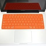 Cosmos Quality Orange Solid Pure Silicone Keyboard cover skin for aluminum Old/New Macbook pro 13" 15" 17" A1278 + Cosmos cable tie