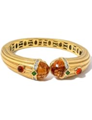 Diamond 18k Yellow Gold Etruscan Antique Bangle Bracelet