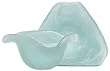 Recycled Art Glass White Large Tulip Bowl 10 1/2"D 5 1/4"H