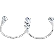 Sterling Silver 925 Clear CZ Double Toe Ring