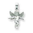 14k White Gold 3-D Guardian Angel Pendant