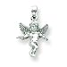 14k White Gold 3-D Guardian Angel Pendant
